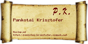 Pankotai Krisztofer névjegykártya